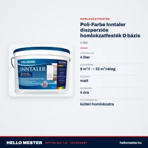 Poli-Farbe Inntaler diszperziós homlokzatfesték D bázis 4 L – műszaki adatok – HelloMester Kecskemét