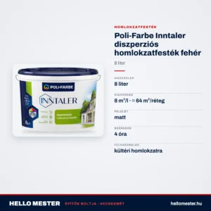 Poli-Farbe Inntaler diszperziós homlokzatfesték fehér 8 L – műszaki adatok – HelloMester Kecskemét