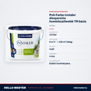 Poli-Farbe Inntaler diszperziós homlokzatfesték TR bázis 15 L – műszaki adatok – HelloMester Kecskemét