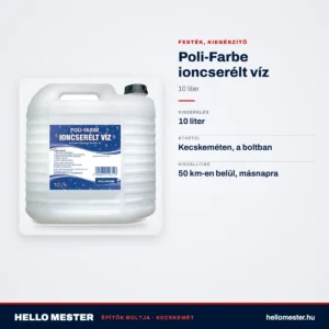 Poli-Farbe ioncserélt víz 10 L – műszaki adatok – HelloMester Kecskemét