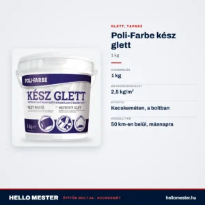 Poli-Farbe kész glett 1 kg – műszaki adatok – HelloMester Kecskemét