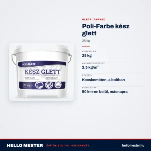 Poli-Farbe kész glett 25 kg – műszaki adatok – HelloMester Kecskemét