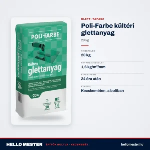Poli-Farbe kültéri glettanyag 20 kg – műszaki adatok – HelloMester Kecskemét