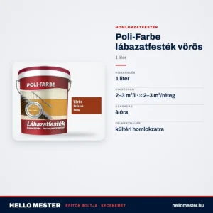 Poli-Farbe lábazatfesték vörös 1 L – műszaki adatok – HelloMester Kecskemét