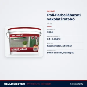 Poli-Farbe lábazati vakolat Írott-kő 15 kg – műszaki adatok – HelloMester Kecskemét