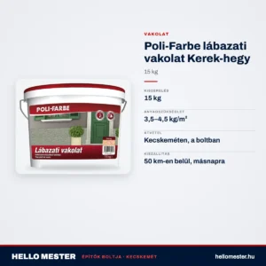 Poli-Farbe lábazati vakolat Kerek-hegy 15 kg – műszaki adatok – HelloMester Kecskemét