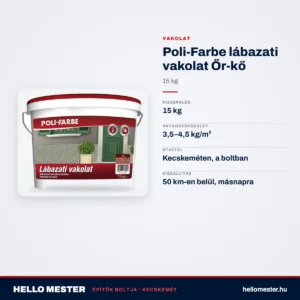 Poli-Farbe lábazati vakolat Őr-kő 15 kg – műszaki adatok – HelloMester Kecskemét