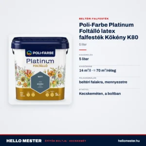 Poli-Farbe Platinum Foltálló latex falfesték Kökény K80 5 L – műszaki adatok – HelloMester Kecskemét