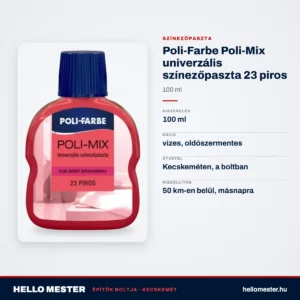Poli-Farbe Poli-Mix univerzális színezőpaszta 23 piros 100 ml – műszaki adatok – HelloMester Kecskemét