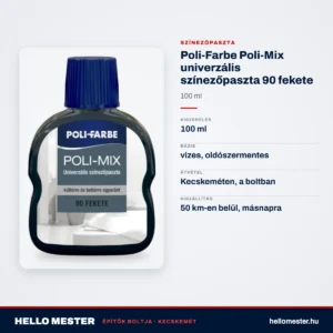Poli-Farbe Poli-Mix univerzális színezőpaszta 90 fekete 100 ml – műszaki adatok – HelloMester Kecskemét