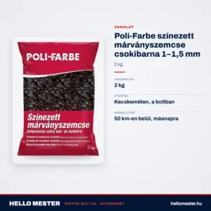 Poli-Farbe színezett márványszemcse csokibarna 1–1,5 mm 2 kg – műszaki adatok – HelloMester Kecskemét