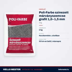 Poli-Farbe színezett márványszemcse grafit 1,0–1,5 mm 2 kg – műszaki adatok – HelloMester Kecskemét