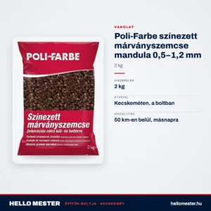 Poli-Farbe színezett márványszemcse mandula 0,5–1,2 mm 2 kg – műszaki adatok – HelloMester Kecskemét