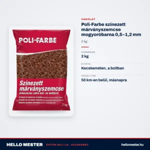 Poli-Farbe színezett márványszemcse mogyoróbarna 0,5–1,2 mm 2 kg – műszaki adatok – HelloMester Kecskemét