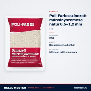 Poli-Farbe színezett márványszemcse natúr 0,5–1,2 mm 2 kg – műszaki adatok – HelloMester Kecskemét
