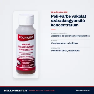 Poli-Farbe vakolat száradásgyorsító koncentrátum – műszaki adatok – HelloMester Kecskemét