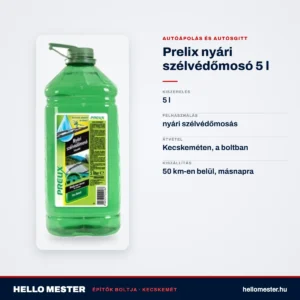 Prelix nyári szélvédőmosó 5 l – műszaki adatok – HelloMester Kecskemét