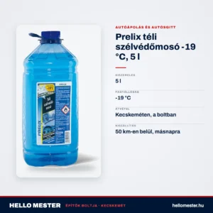 Prelix téli szélvédőmosó -19 °C, 5 l – műszaki adatok – HelloMester Kecskemét