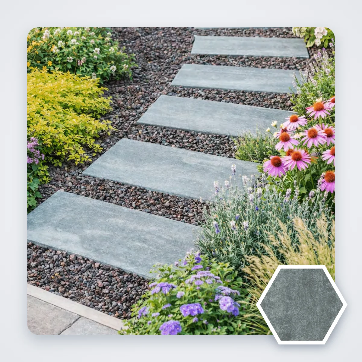 Viastein Prestige burkolólap bazalt árnyalatban, beépítve