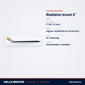 Radiátor ecset 2″ – műszaki adatok – HelloMester Kecskemét