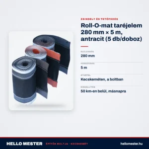 Roll-O-mat taréjelem 280 mm × 5 m, antracit (5 db/doboz) – műszaki adatok – HelloMester Kecskemét
