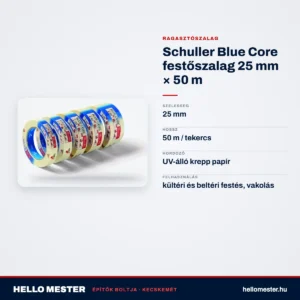 Schuller Blue Core festőszalag 25 mm × 50 m – műszaki adatok – HelloMester Kecskemét