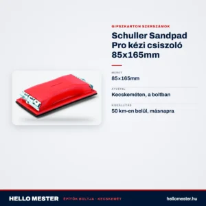 Schuller Sandpad Pro kézi csiszoló 85x165mm – műszaki adatok – HelloMester Kecskemét