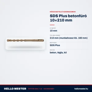 SDS Plus betonfúró 10×210 mm – műszaki adatok – HelloMester Kecskemét