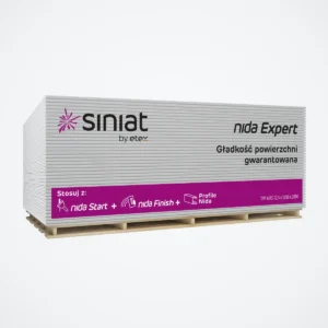 Siniat Nida Expert normál gipszkarton raklapon