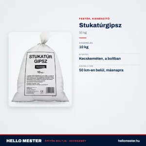 Stukatúrgipsz 10 kg – műszaki adatok – HelloMester Kecskemét