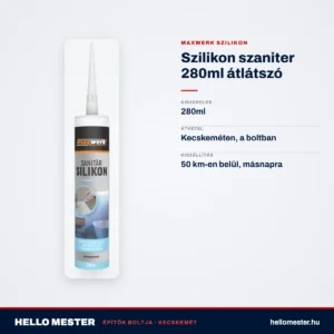 Szilikon szaniter 280ml átlátszó – műszaki adatok – HelloMester Kecskemét