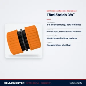 Tömlőtoldó 3/4″ – műszaki adatok – HelloMester Kecskemét