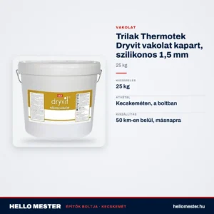 Trilak Thermotek Dryvit vakolat kapart, szilikonos 1,5 mm 25 kg – műszaki adatok – HelloMester Kecskemét
