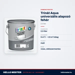 Trinát Aqua univerzális alapozó fehér – 2,5 L – műszaki adatok – HelloMester Kecskemét