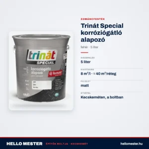 Trinát Special korróziógátló alapozó – fehér, 5 L – műszaki adatok – HelloMester Kecskemét
