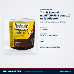 Trinát Special multiTOP 9in1 alapozó és fedőfesték – RAL 8017 csokoládébarna, 0,75 L – műszaki adatok – HelloMester Kecskemét
