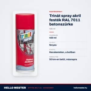 Trinát spray akril festék RAL 7011 betonszürke – 400 ml – műszaki adatok – HelloMester Kecskemét