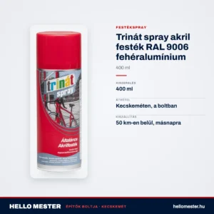 Trinát spray akril festék RAL 9006 fehéralumínium – 400 ml – műszaki adatok – HelloMester Kecskemét
