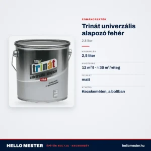 Trinát univerzális alapozó fehér – 2,5 L – műszaki adatok – HelloMester Kecskemét