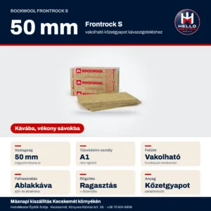 Rockwool Frontrock S vakolható homlokzati kőzetgyapot 50 mm – műszaki adatok: 50 mm, A1, vakolható | HelloMester Kecskemét