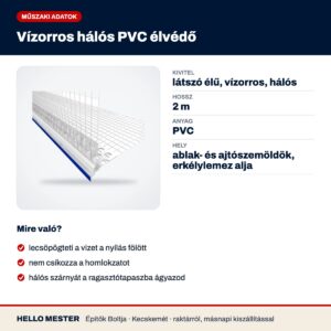 Vízorros hálós PVC élvédő – műszaki adatok és felhasználás