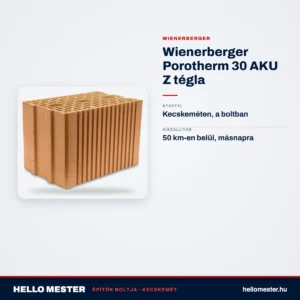 Wienerberger Porotherm 30 AKU Z tégla – műszaki adatok – HelloMester Kecskemét