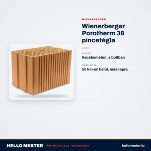 Wienerberger Porotherm 38 pincetégla – műszaki adatok – HelloMester Kecskemét
